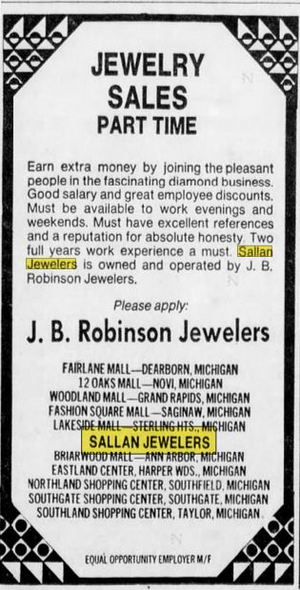 Sallan Jewelers - 1978 Ad Of The Kind I Would Have Answered (newer photo)